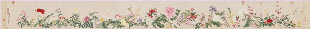 Qian weicheng flores chino antiguo Pintura al óleo